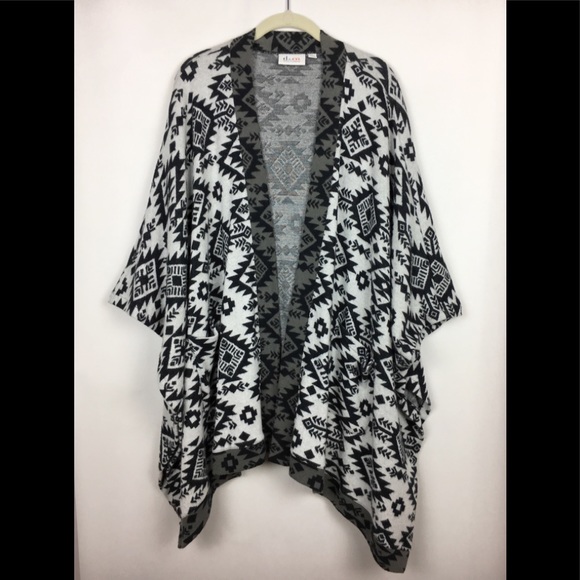 Denim&Co Sweaters - D & Co Open Front Cardigan Aztec Print